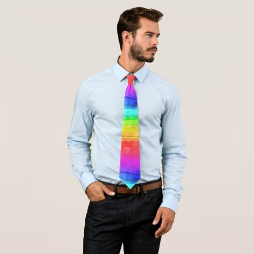 Rainbow colors in stripes tie