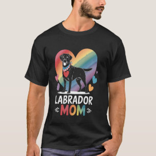 Rainbow Colors Labrador Mama and Big Heart - Mothe T-Shirt