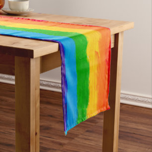 Rainbow Colors LGBT Pride Short Table Runner