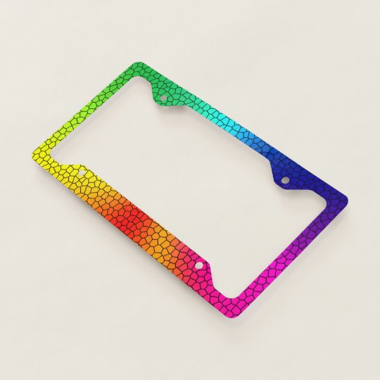 Rainbow colors license plate frame | Zazzle.com