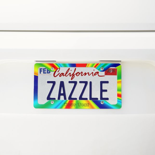 Rainbow Colors License Plate Frame (On Car)