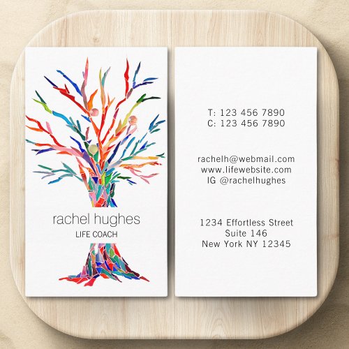 Rainbow Colors Life Coach Business Card