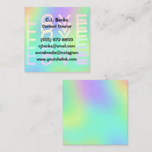 Rainbow Colors LOVE Square Business Cards
