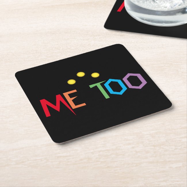 Rainbow Colors ME TOO Square Paper Coaster