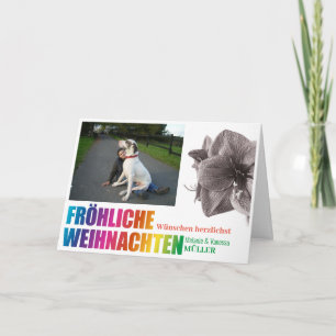 Rainbow Colors Merry Christmas Card
