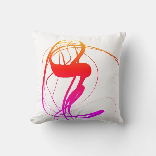 Rainbow colors minimalist Lines Art Throw Pillow