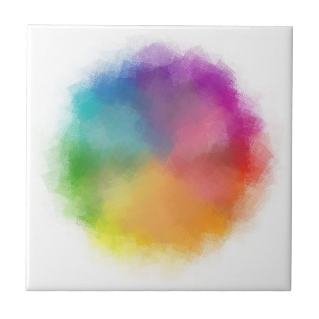 Rainbow Colors Modern Abstract Template Elegant Ceramic Tile (Front)