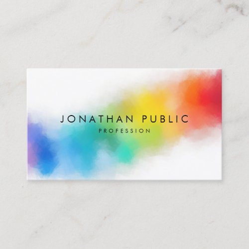 Rainbow Colors Modern Colorful Abstract Art Business Card