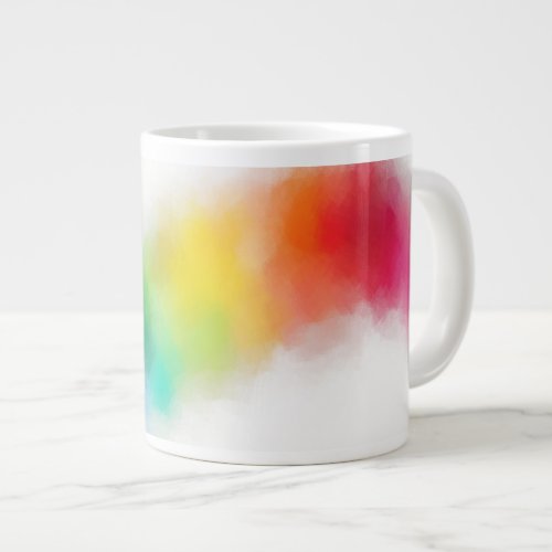 Rainbow Colors Modern Colorful Abstract Art Giant Coffee Mug
