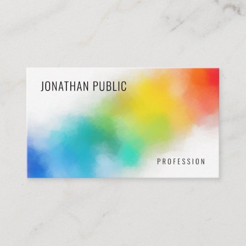 Rainbow Colors Modern Colorful Abstract Art Trendy Business Card