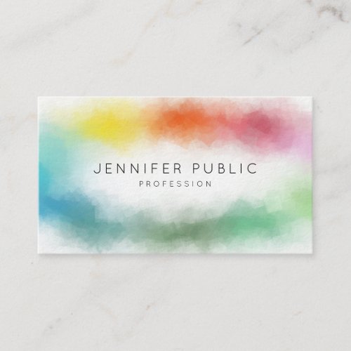 Rainbow Colors Modern Colorful Abstract Template Business Card