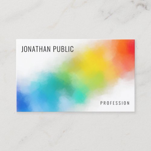 Rainbow Colors Modern Colorful Abstract Template Business Card