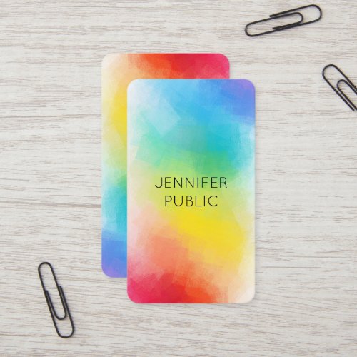 Rainbow Colors Modern Colorful Elegant Template Business Card