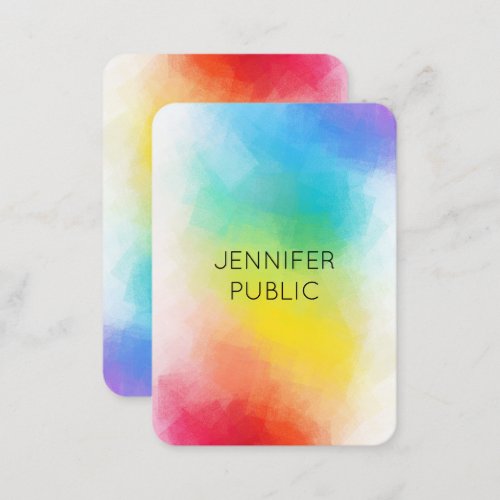Rainbow Colors Modern Template Elegant Colorful Business Card