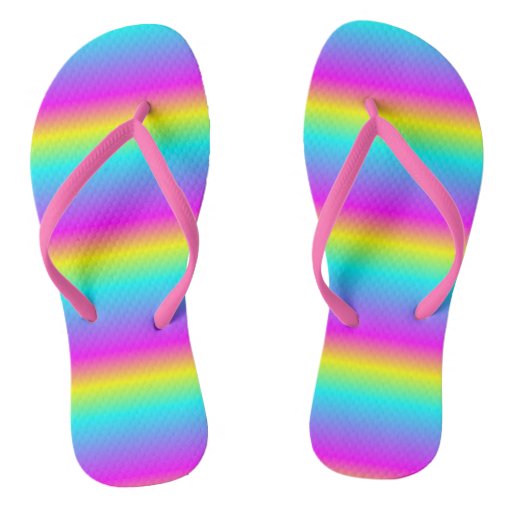 RAINBOW COLORS Pair of Flip Flops | Zazzle
