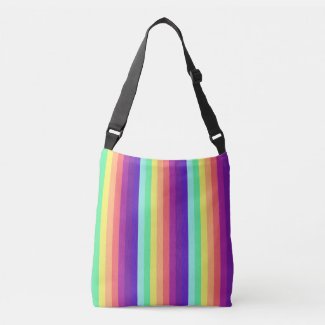 Rainbow colors palette, striped colorful pattern crossbody bag