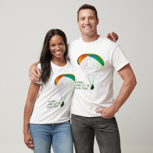 Rainbow Colors Paraglider with Your Custom Slogan T_Shirt