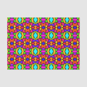 Rainbow Colors Patchwork Geometric Repeat Pattern Tissue Paper