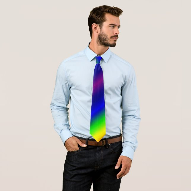 Rainbow Colors Pattern Neck Tie (In Situ)