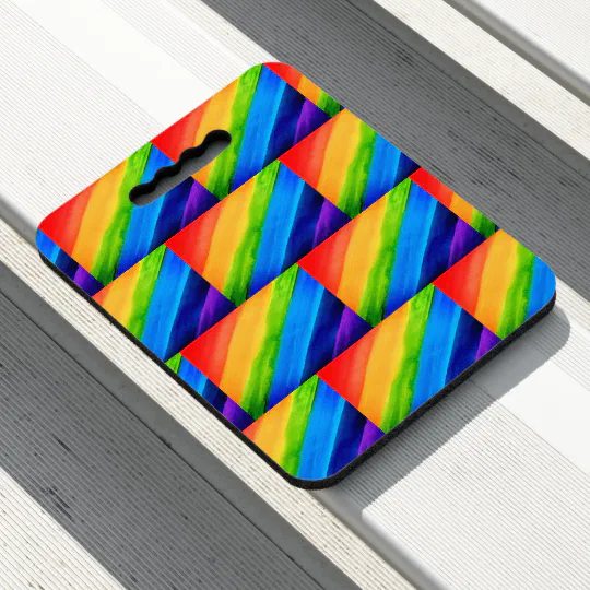 Rainbow Colors Pattern Stadium Seat Cushion