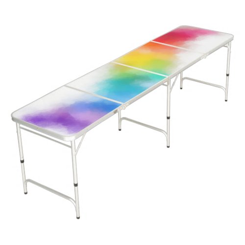 Rainbow Colors Pink Blue Purple Green White Trendy Beer Pong Table