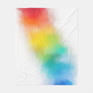 Rainbow Colors Pink Red Blue Purple Yellow Green Fleece Blanket