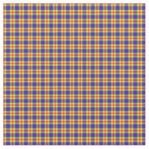 Rainbow Colors Plaid Tartan Pattern Fabric