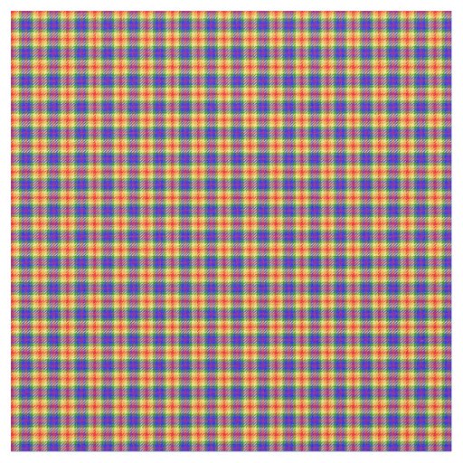 Rainbow Colors Plaid Tartan Pattern Fabric