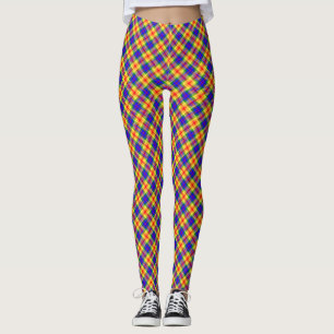 Rainbow Colors Plaid Tartan Pattern Leggings