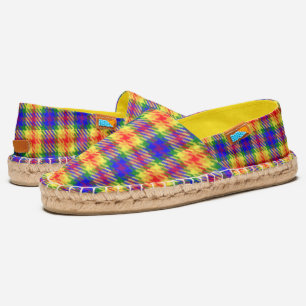 Rainbow Colors Plaid Tartan Pattern Straightlaced Espadrilles
