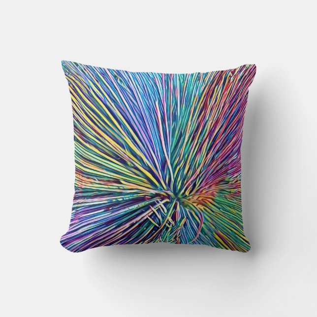 Rainbow Colors Plant Throw Pillow (Front)