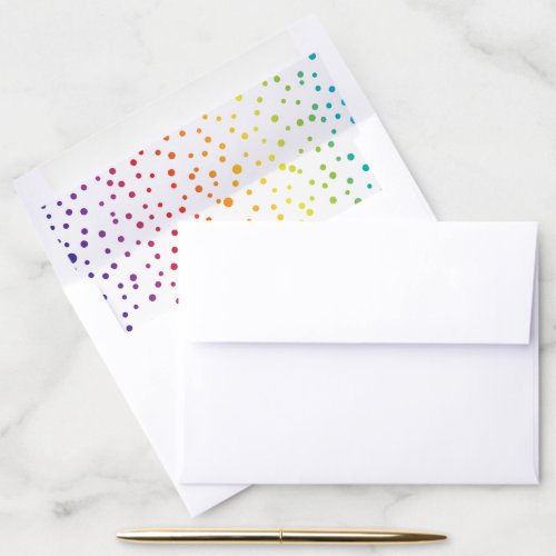 Rainbow colors polka dots gay lesbian wedding envelope liner