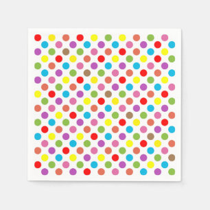 Rainbow colors polka dots pattern paper napkins