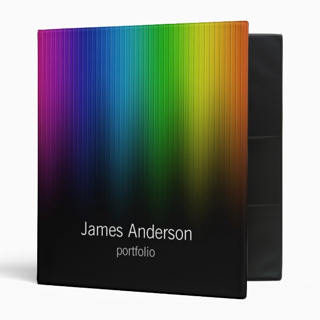Rainbow Colors Portfolio 3 Ring Binder (Front/Inside)