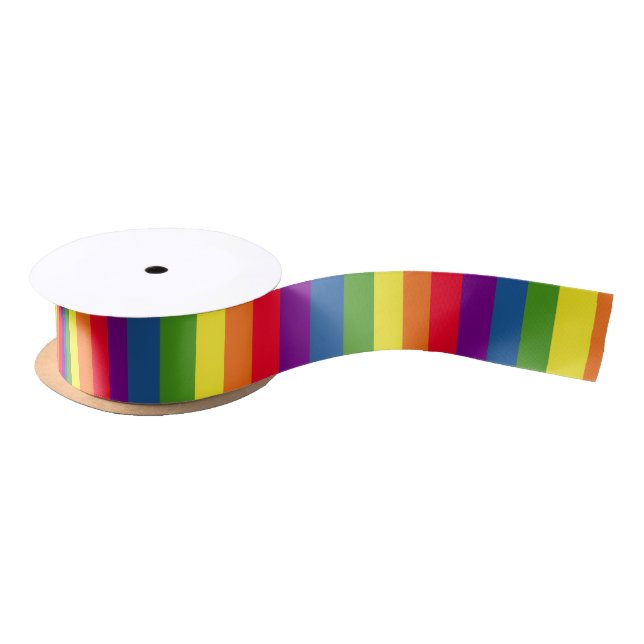 Rainbow Colors Pride Celebration Satin Ribbon (Spool)