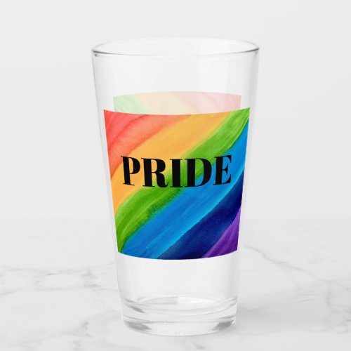 Rainbow Colors Pride Glass Cup