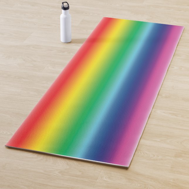 Rainbow colors Pride lgbtq lgbt flag pattern Yoga Mat (In Situ)
