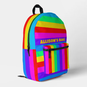 Rainbow Colors Printed Backpack
