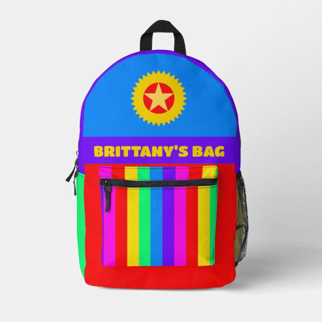 Rainbow Colors Printed Backpack (Front)