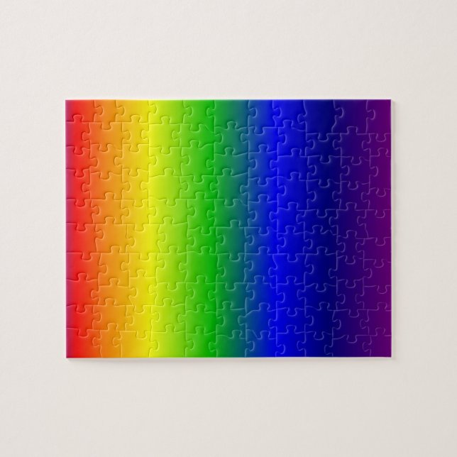 Rainbow Colors Puzzle With Gift Box (Horizontal)