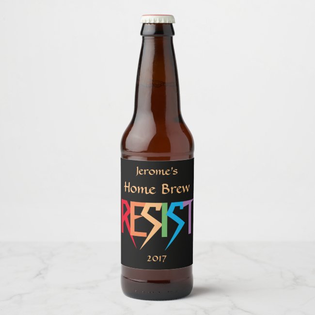 Rainbow Colors Resist Beer Label