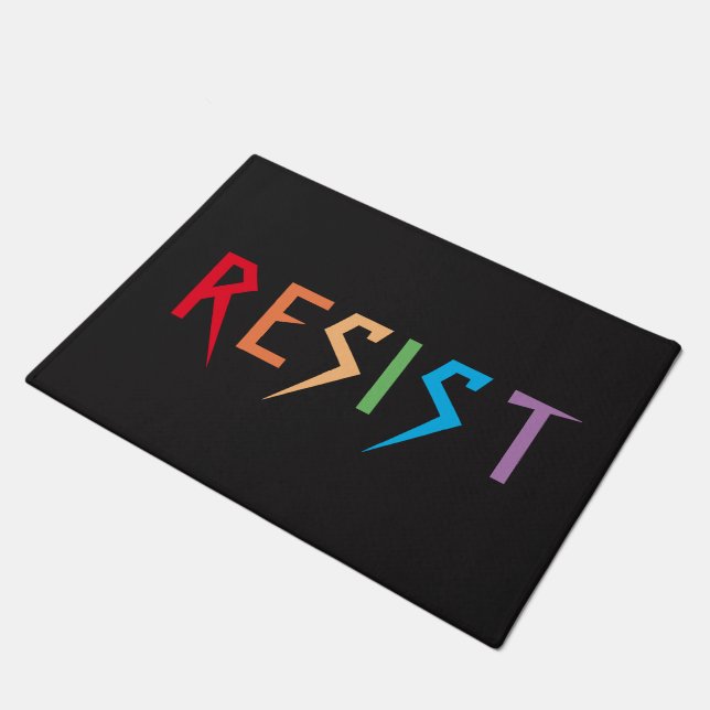 Rainbow Colors Resist Door Mat (Angled)