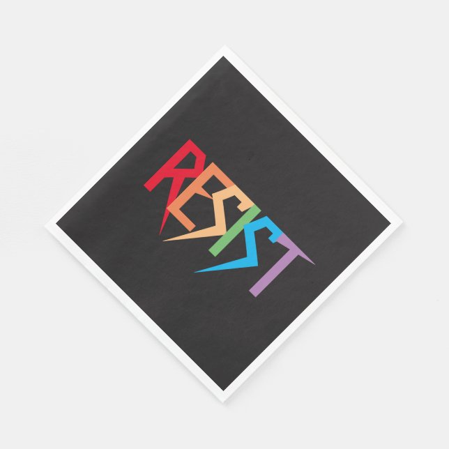 Rainbow Colors Resist Paper Napkin (Corner)