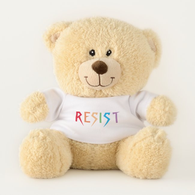 Rainbow Colors Resist Teddy Bear