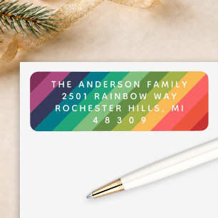 Rainbow Colors Return Address Label