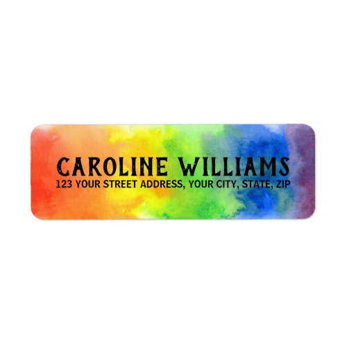 Rainbow colors return address label