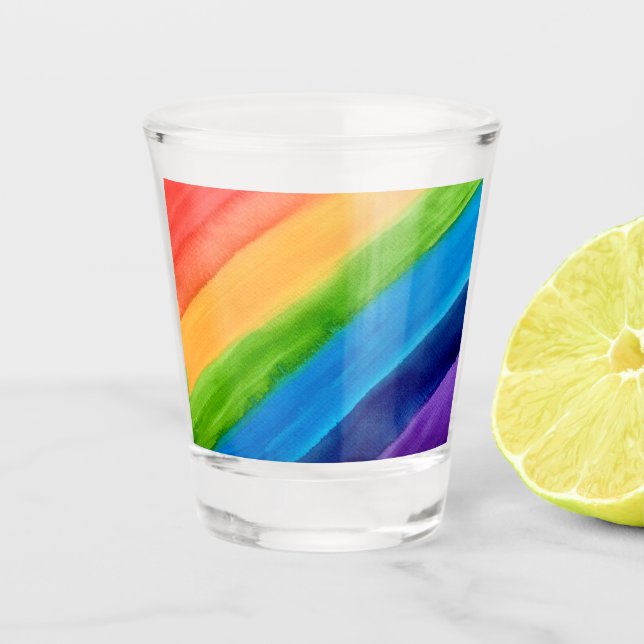 Rainbow Colors  Shot Glass (Front)
