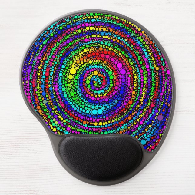 Rainbow Colors Spiral Dot Gel Mouse Pad (Front)