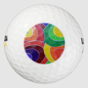 Rainbow Colors Spirals Golf Balls