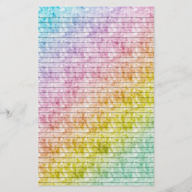 Rainbow Colors Stationery w/ Optional Lines (Front)